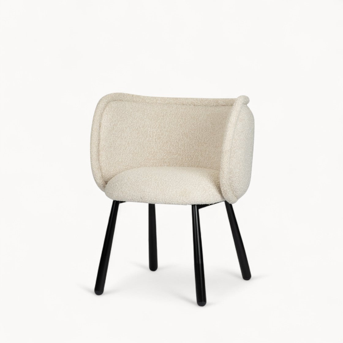Bouclé gestoffeerde stoel Luna