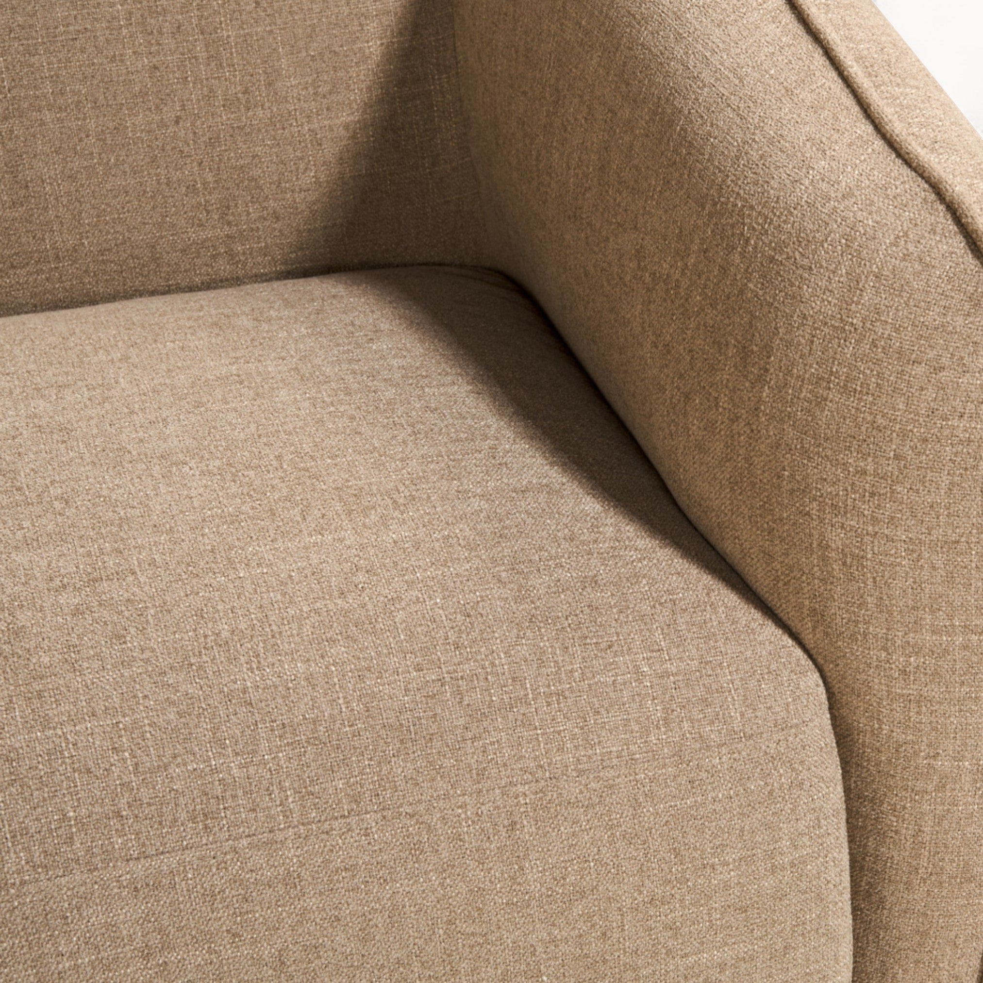 Hoekbank Laila van stof in Taupe