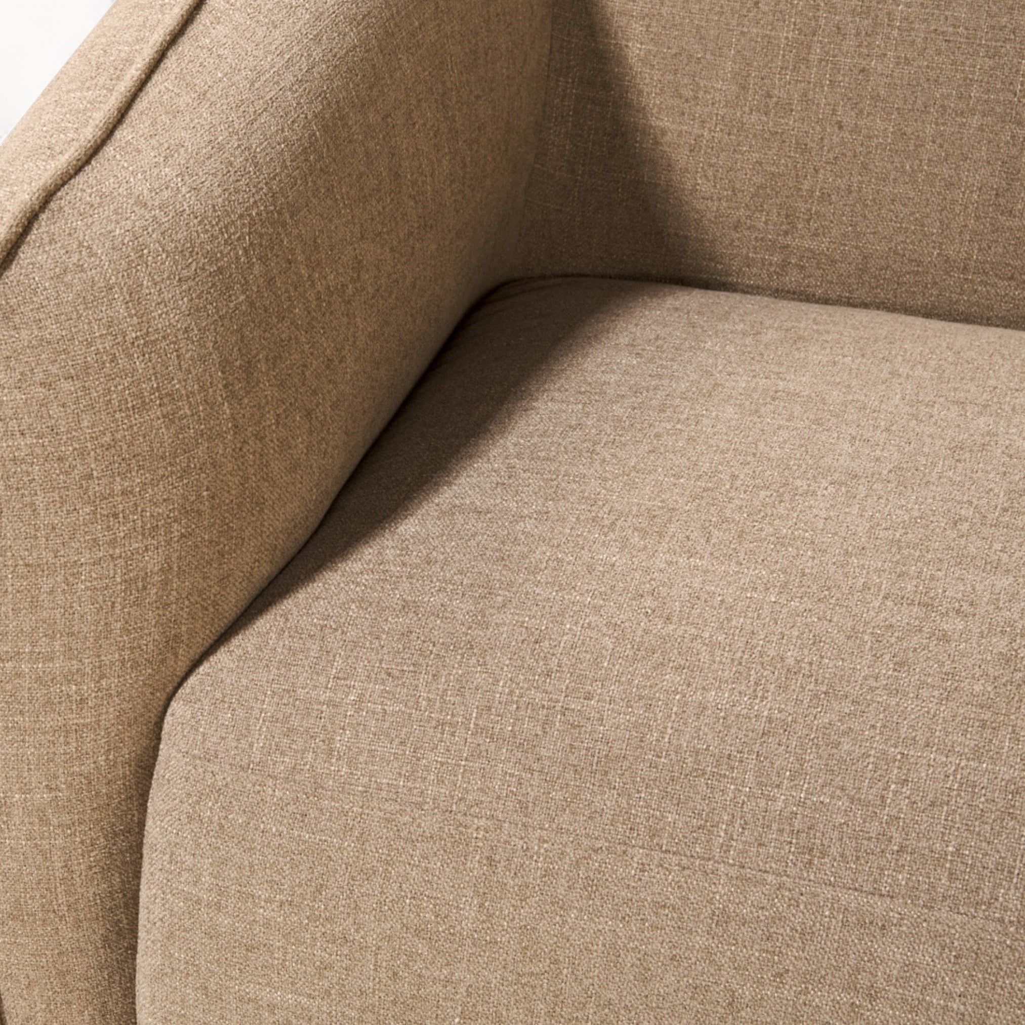 Hoekbank Laila van stof in Taupe