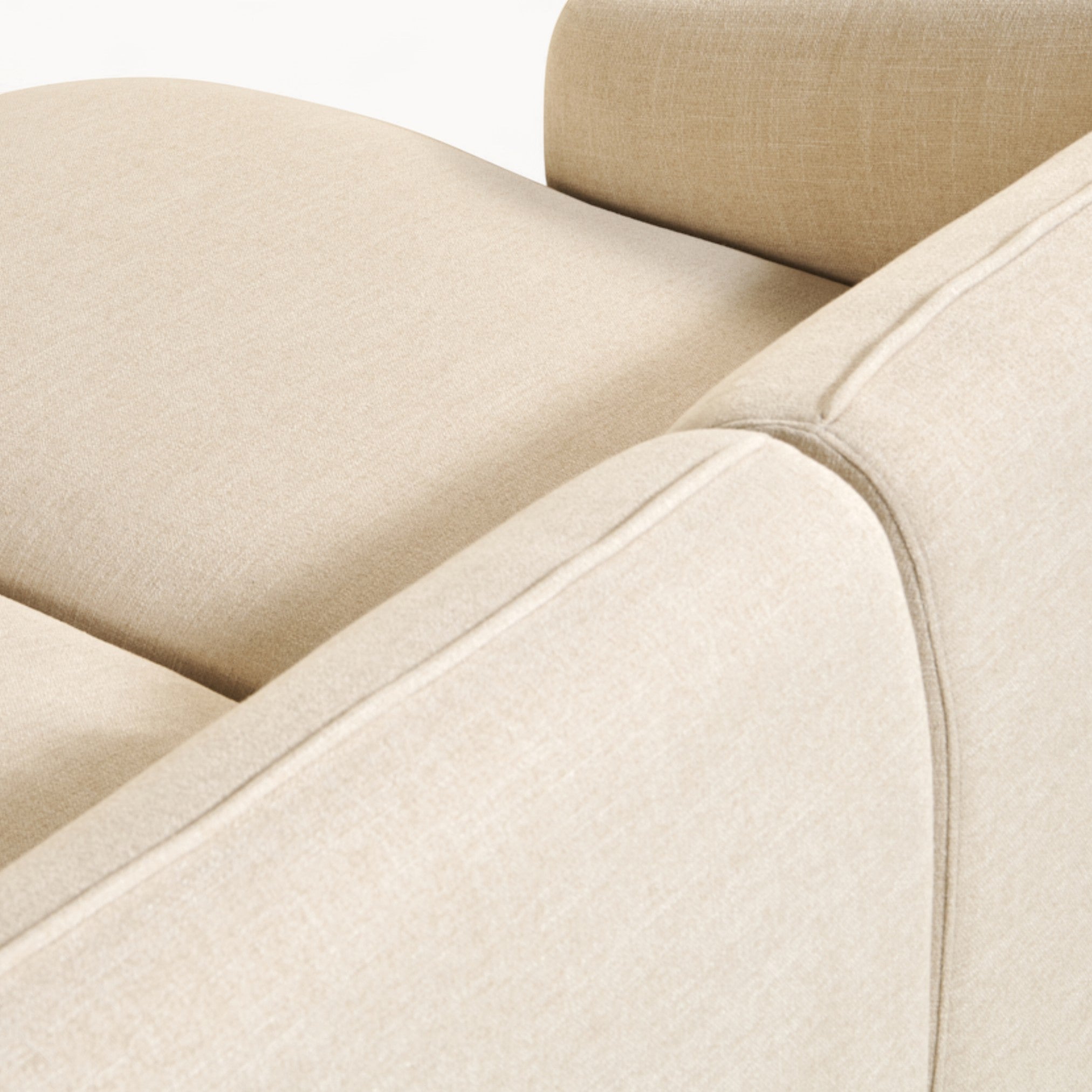 Hoekbank Laila van stof in beige