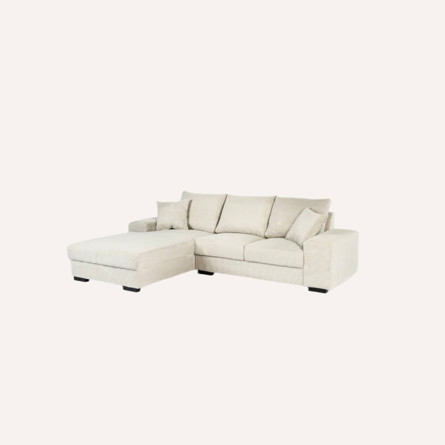 3 -zits hoekbank - stof RIB - RIB920 Naturel - Hoek links