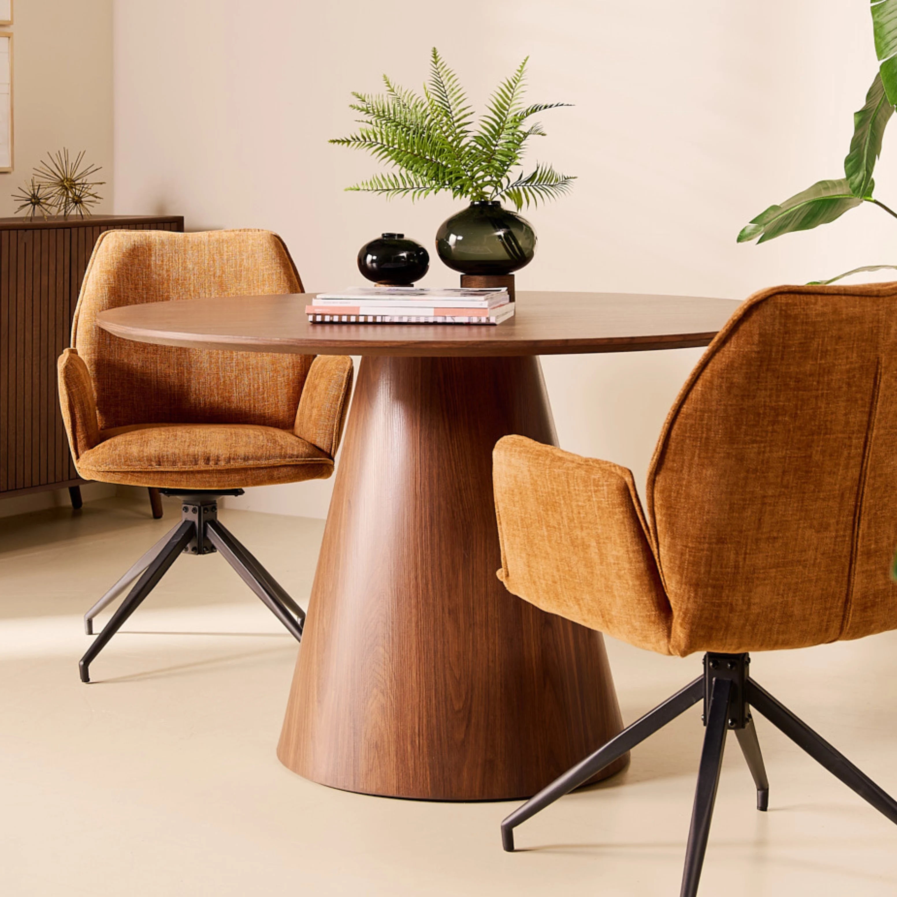 Ronde eettafel Varenna in walnoot - 120cm
