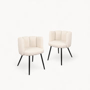 Bouclé gestoffeerde stoelen Pearl, 2 stuks