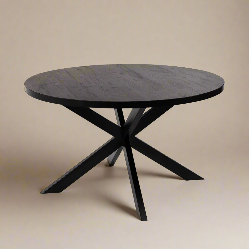 Ronde eettafel Daan - Zwart Eiken - Ø135 cm