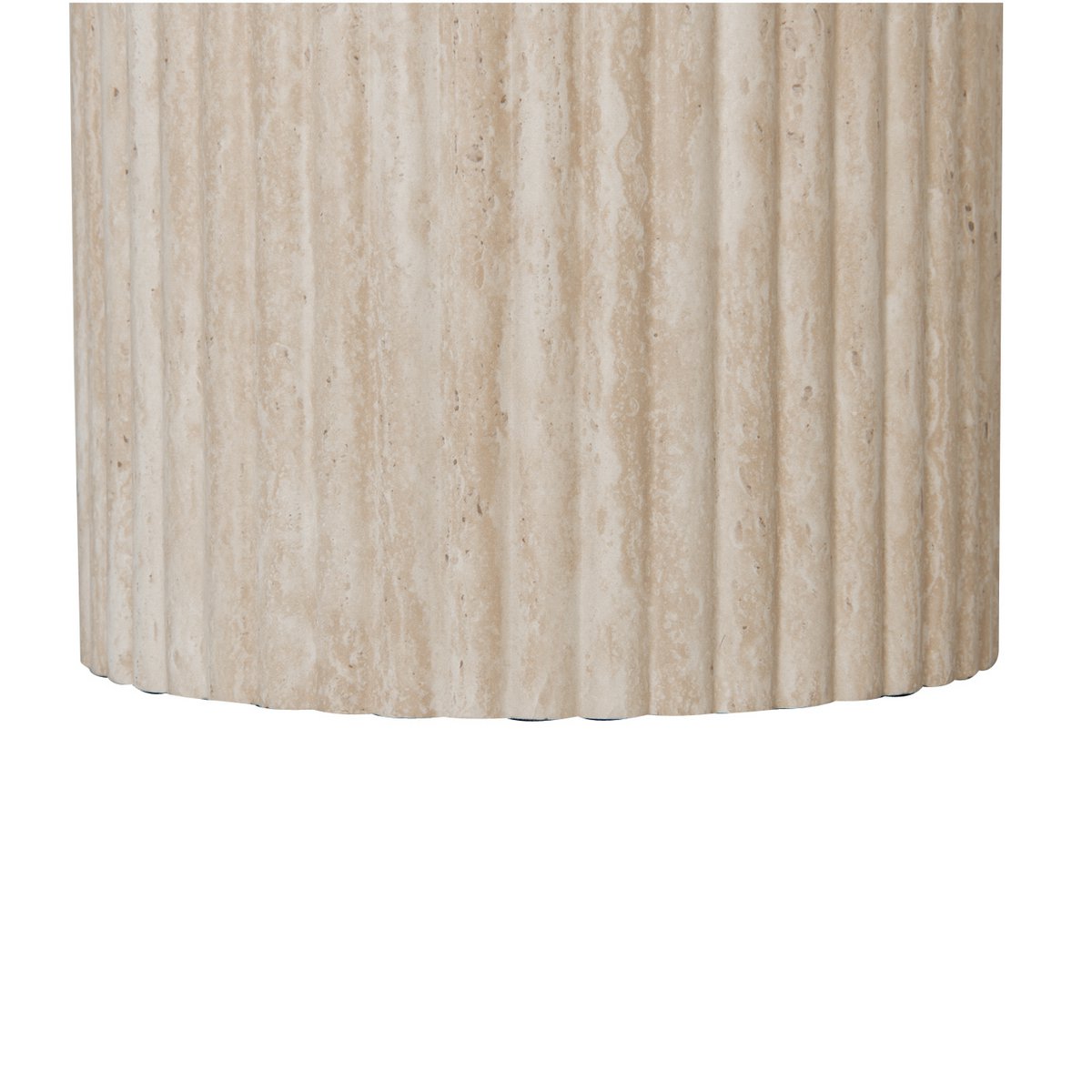 Bijzettafel Sand met massieve, geribbelde zuilvoet en verfijnd blad