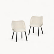 Bouclé gestoffeerde stoelen Vienna, 2 stuks