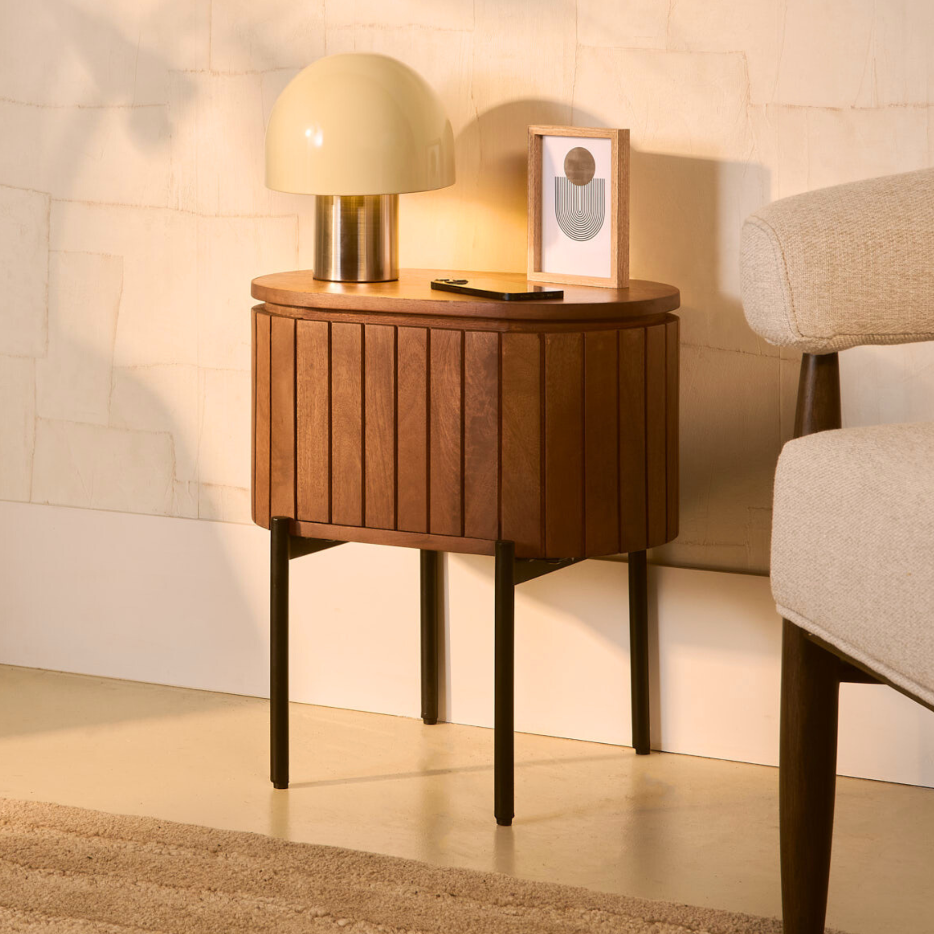 Mokka Nachtkastje – Lichtbruin Staand