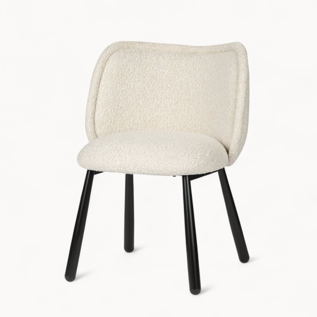 Bouclé gestoffeerde stoelen Vienna, 2 stuks