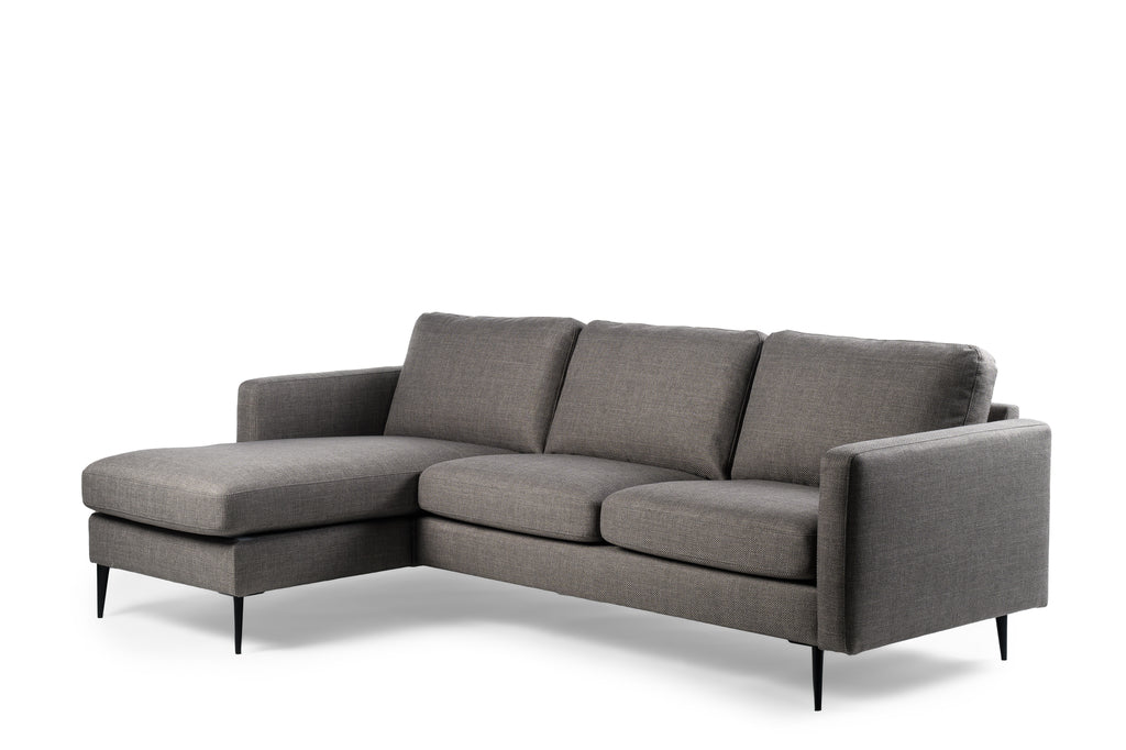3-zits hoekbank - stof Woven - W520 Taupe - Hoek links/rechts