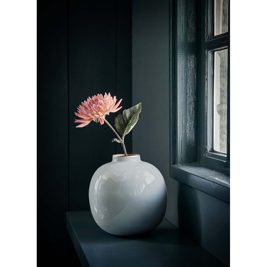 Vase Metal Light Blue 23cm