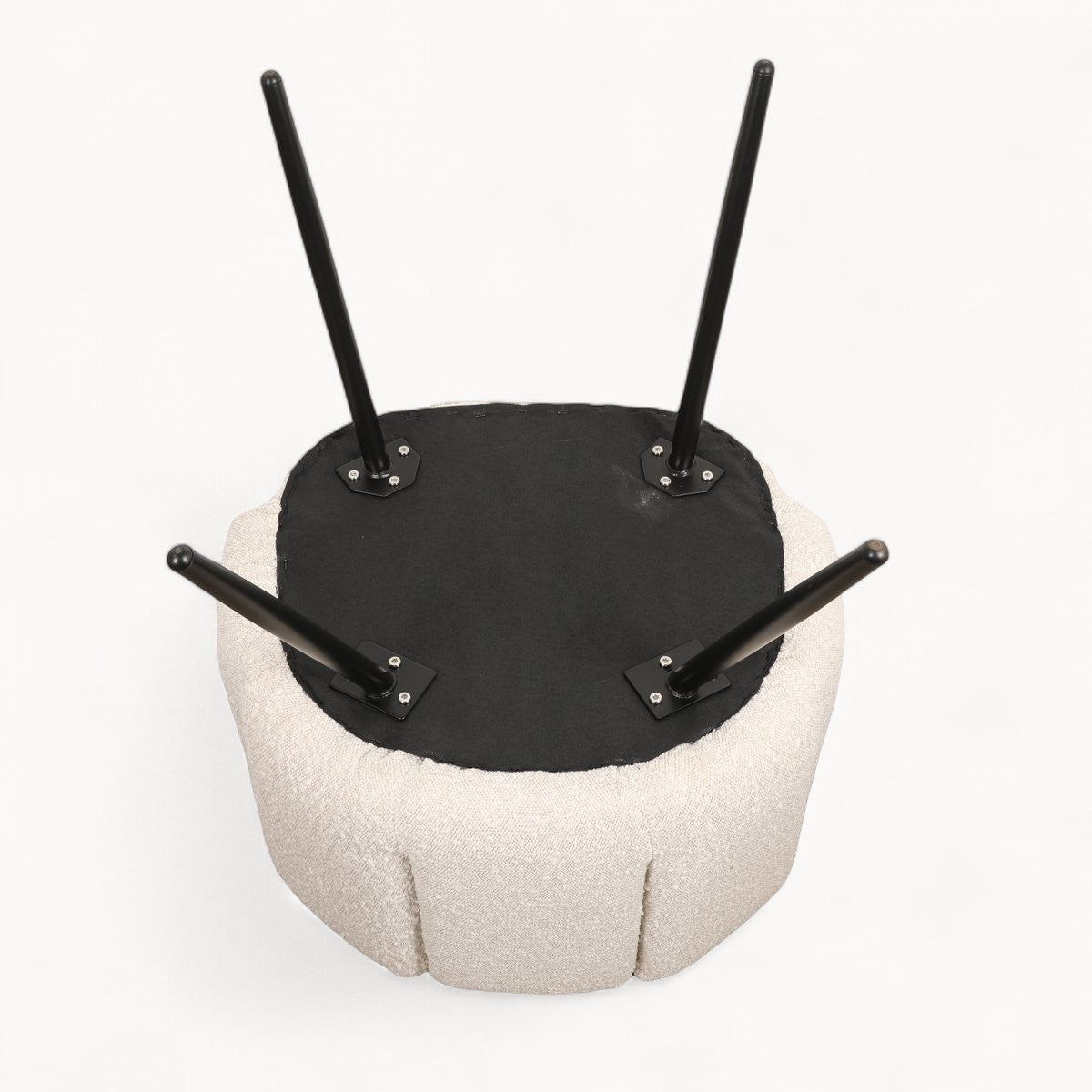 Bouclé gestoffeerde stoelen Pearl, 2 stuks