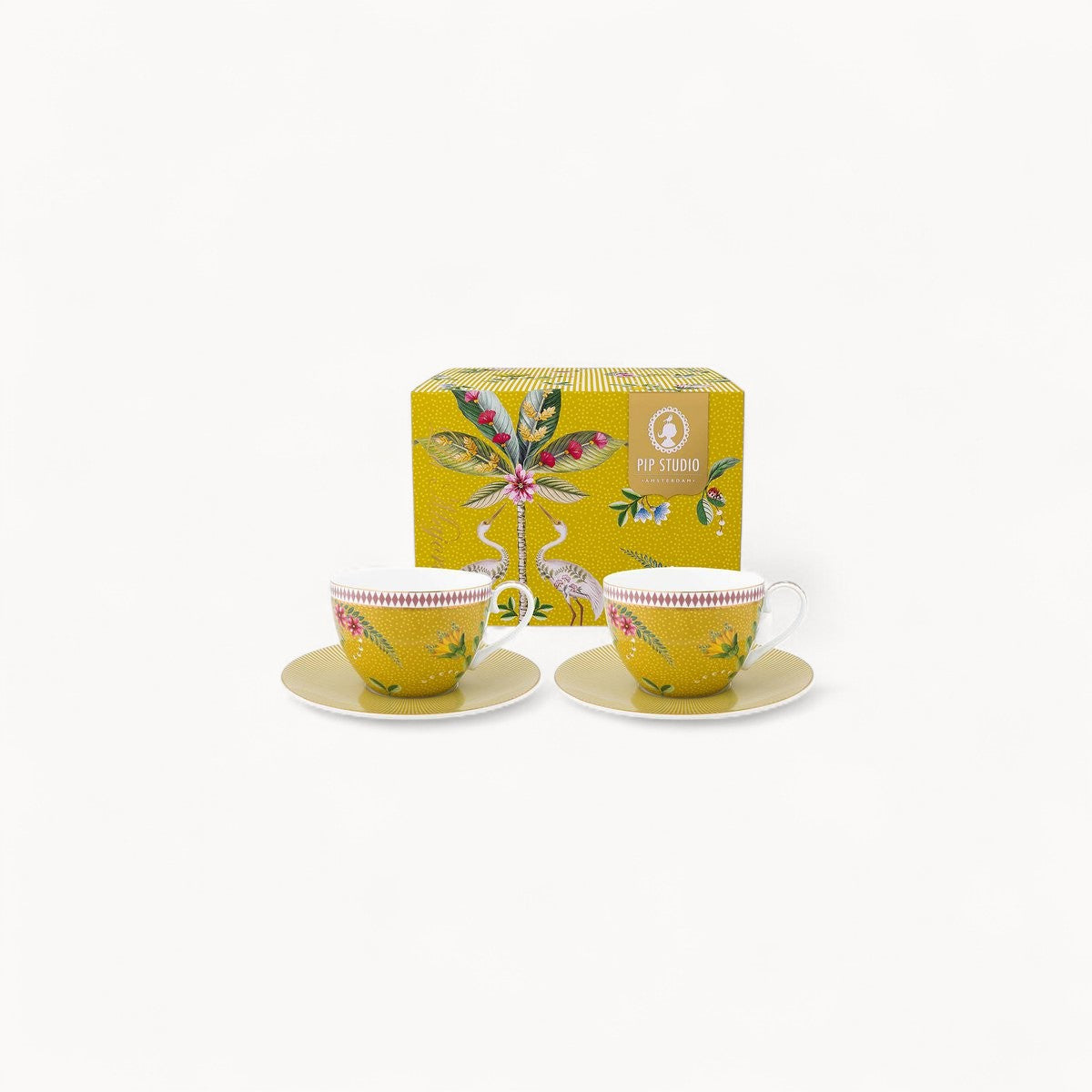 Set/2 Cups & Saucers La Majorelle Yellow 280ml