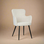 Oorfauteuil Simone - Parelwit / Stof - Set van 2