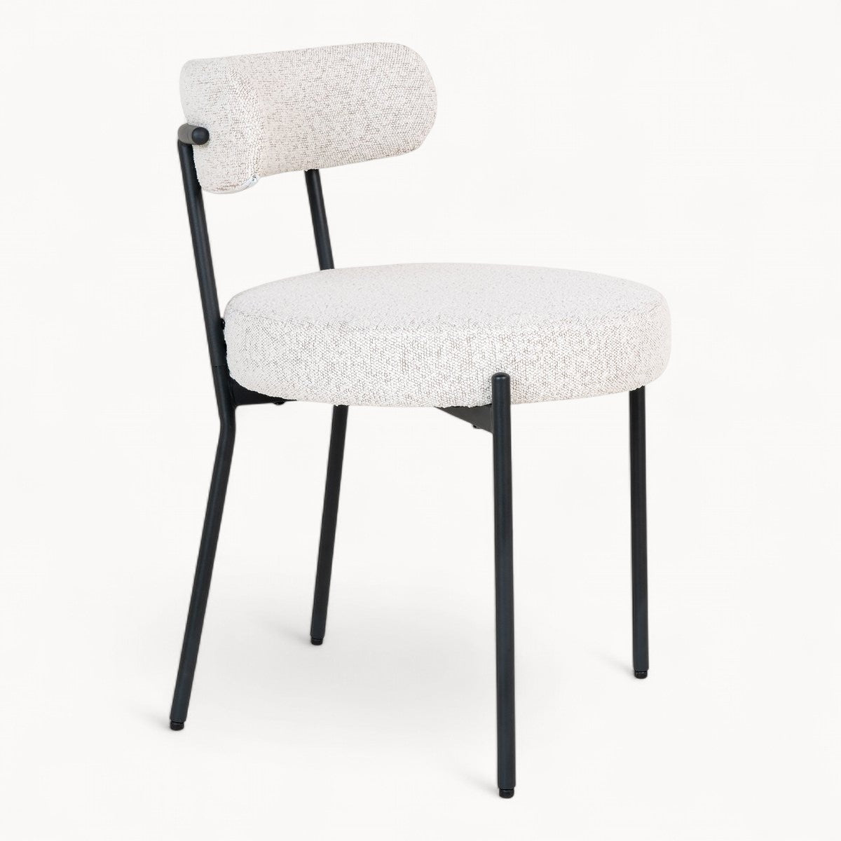 Bouclé gestoffeerde stoelen Alba, 2 stuks