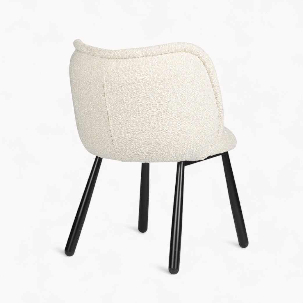 Bouclé gestoffeerde stoelen Vienna, 2 stuks