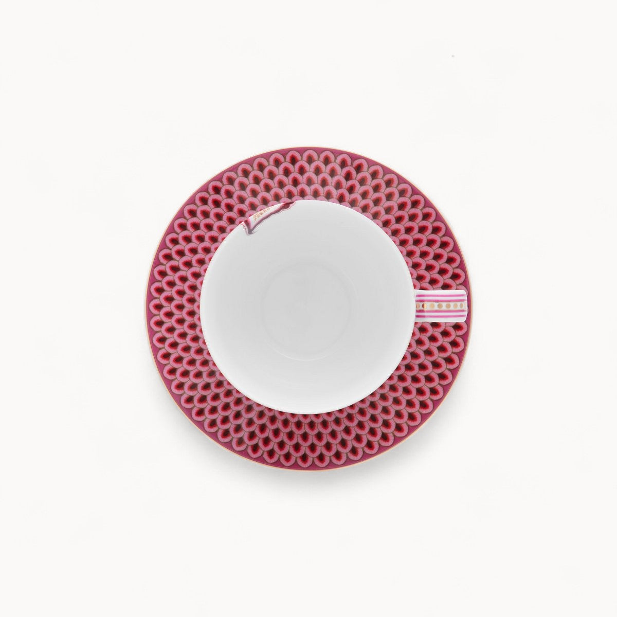 Set/2 Cups & Saucers Flower Festival Dark Pink 280ml