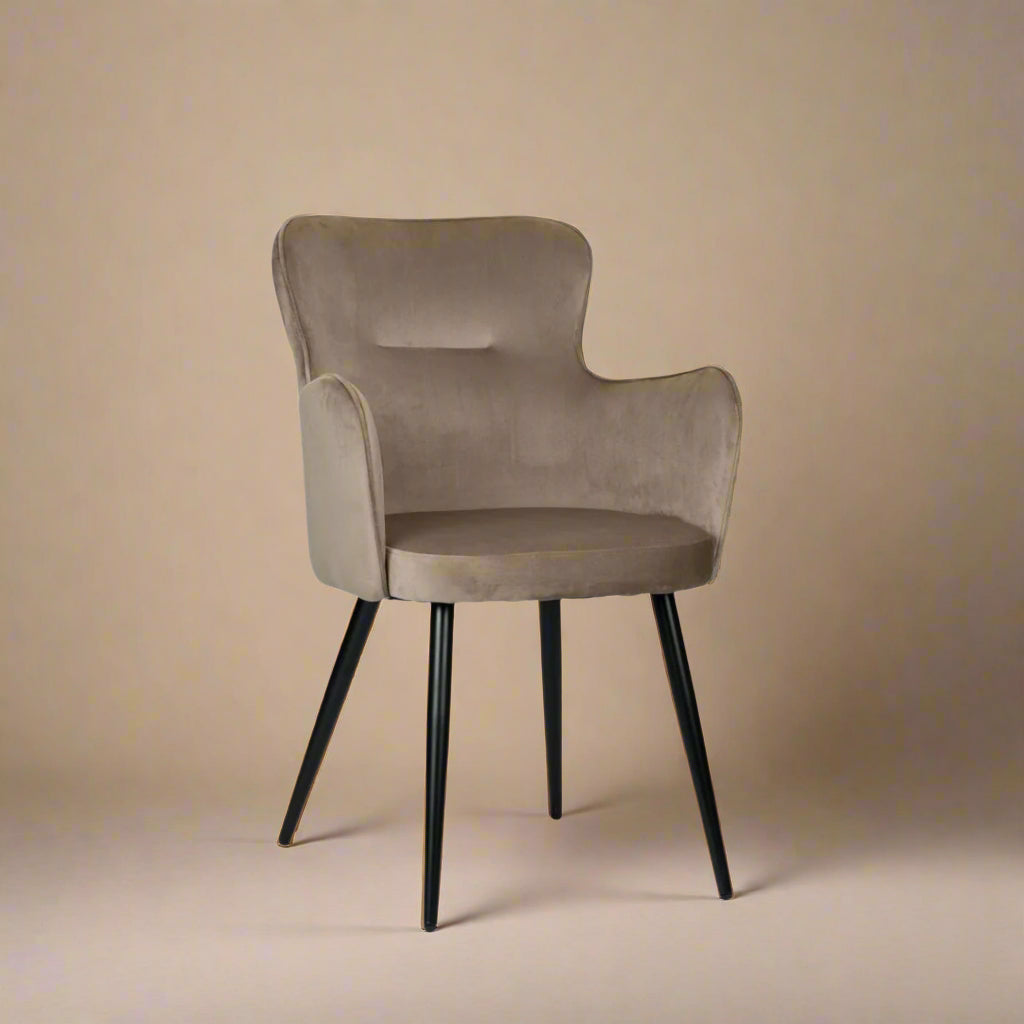 Oorfauteuil Simone - Zandwit / Stof - Set van 2