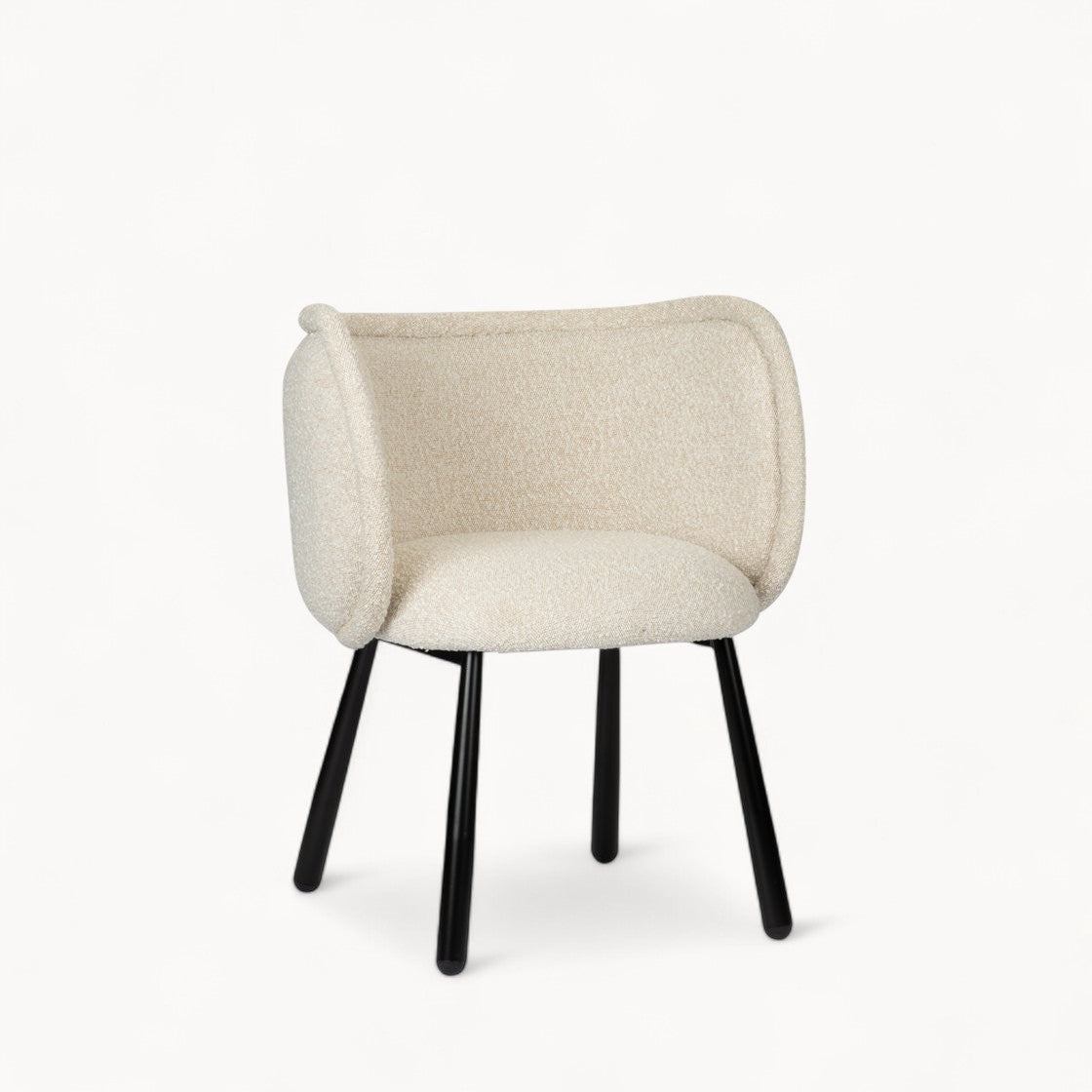 Bouclé gestoffeerde stoel Luna
