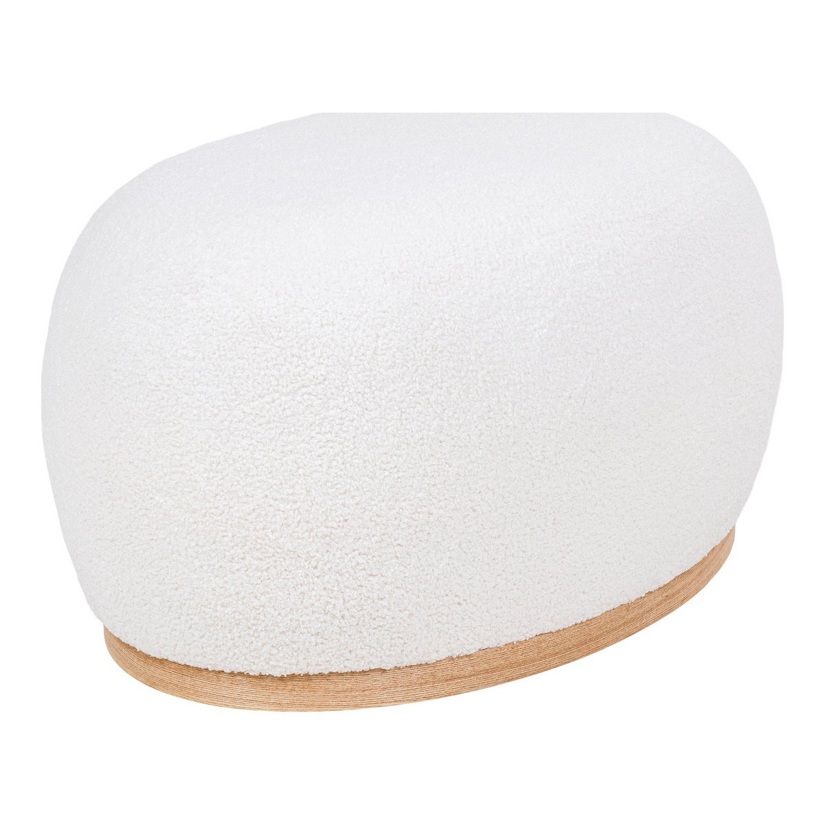 Manhattan Poef - Wit, MDF/grenenhout/schuim/polyester, 88,5x54,5x36 cm