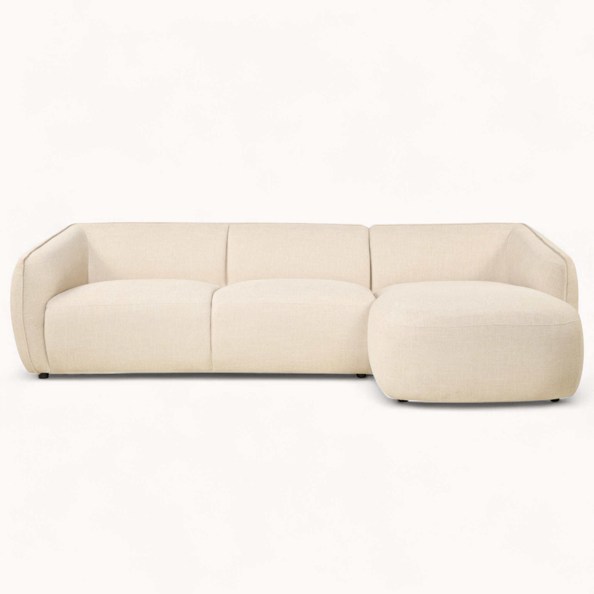 Hoekbank Laila van stof in beige