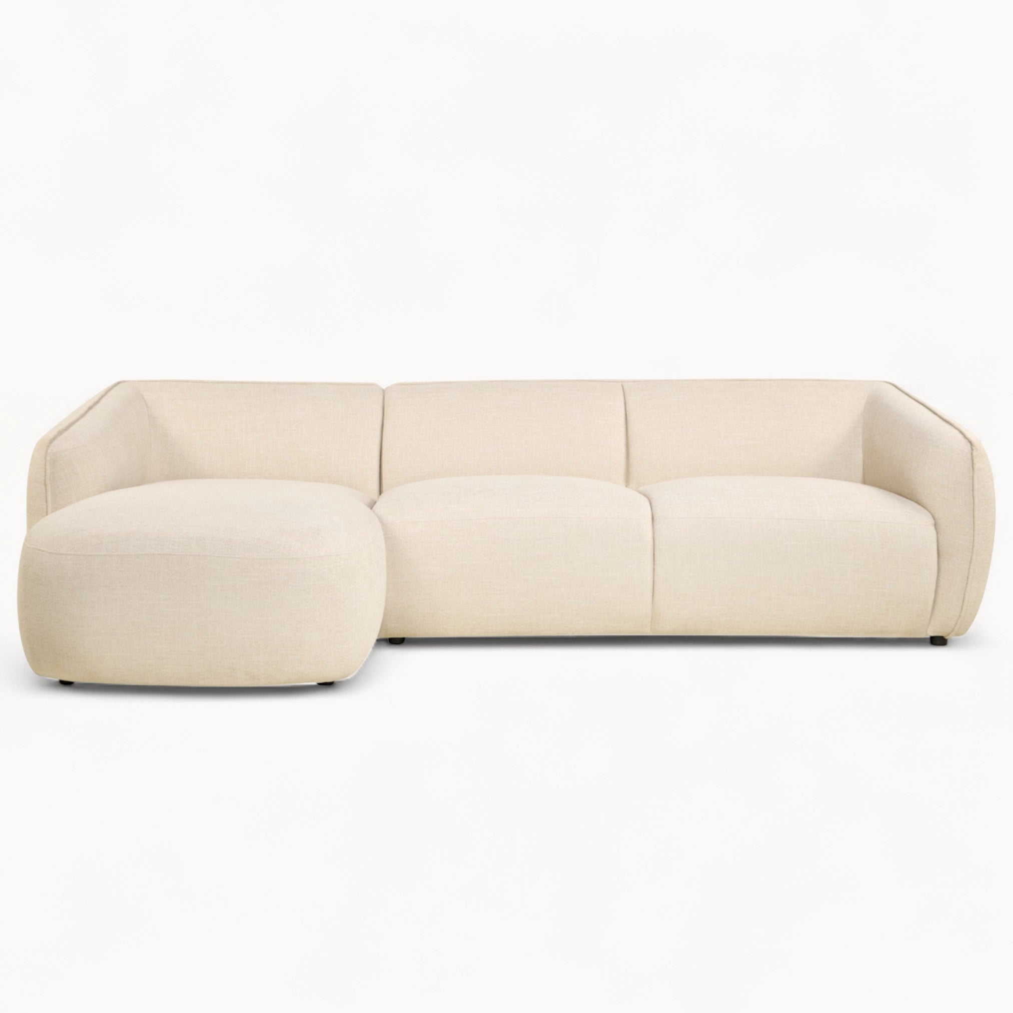 Hoekbank Laila van stof in beige