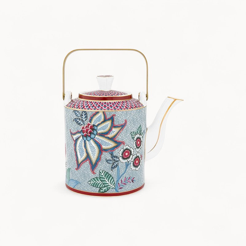 Giftset Teapot Oriental Flower Festival Blue 1 ltr