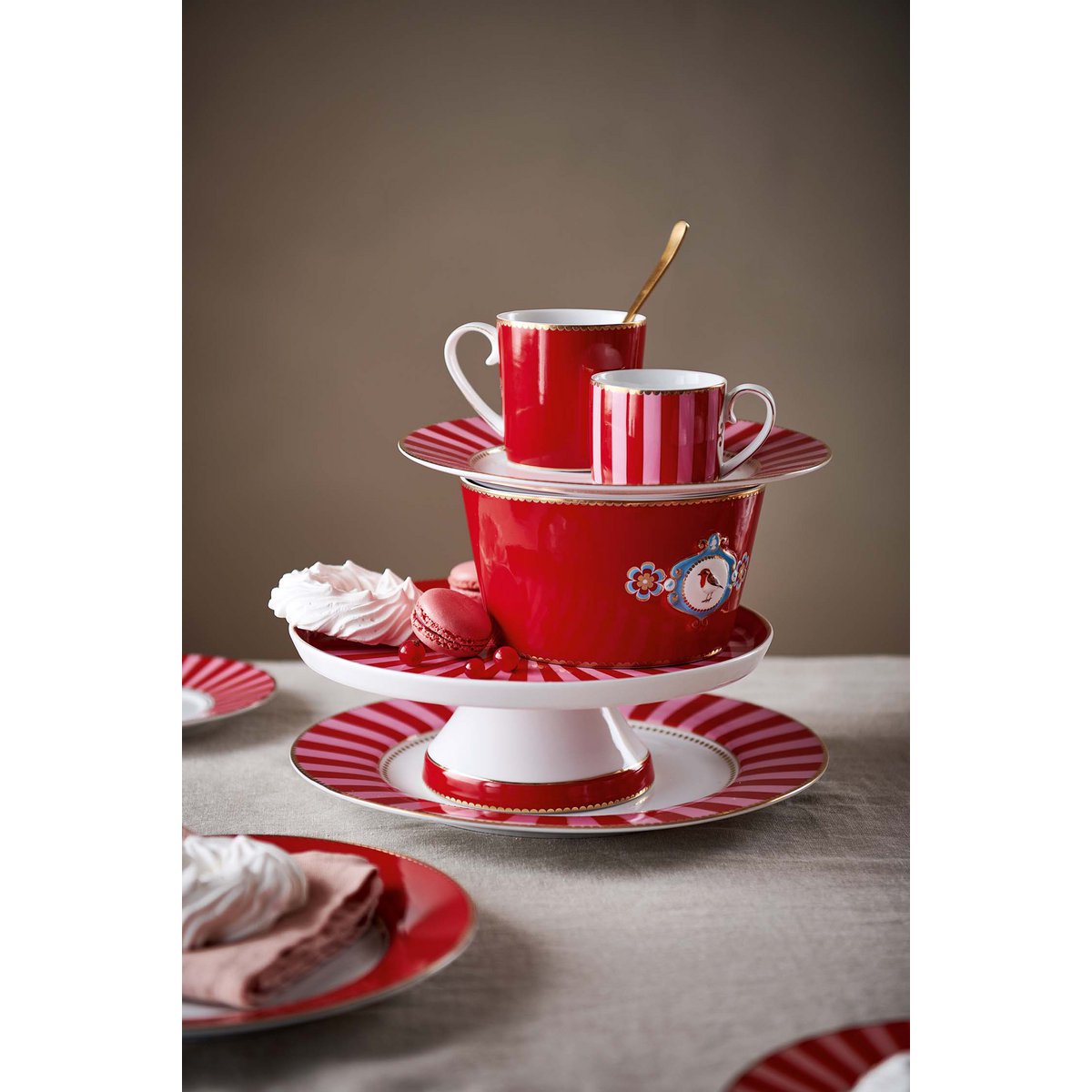 Love Birds Taartplateau Klein Rood/Roze