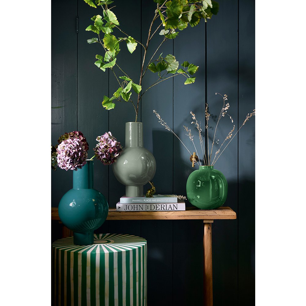 Vaas Metaal Midden Groen 40cm