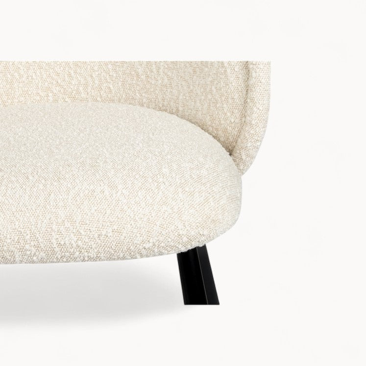 Bouclé gestoffeerde stoelen Vienna, 2 stuks