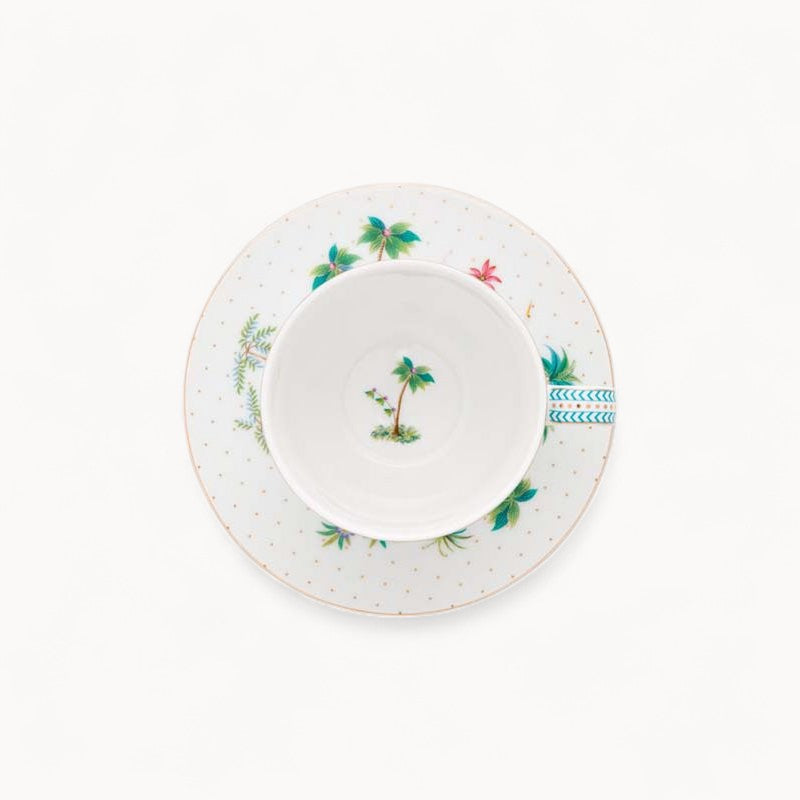 Set/2 Cups & Saucers Jolie Dots Gold 280ml