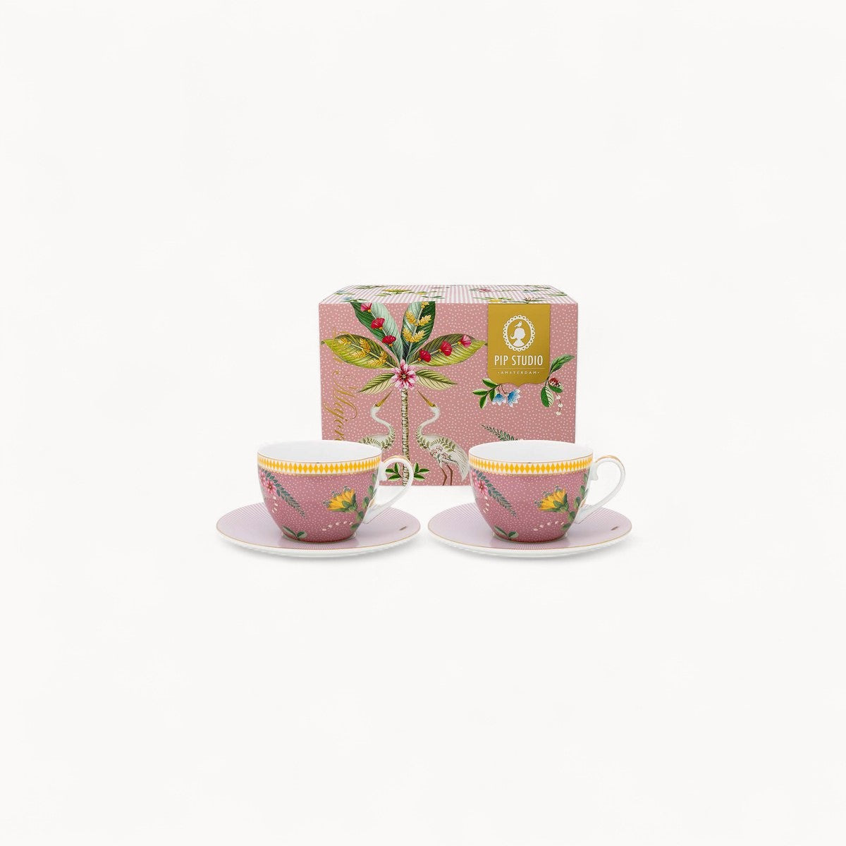 Set/2 Cups & Saucers La Majorelle Pink 280ml