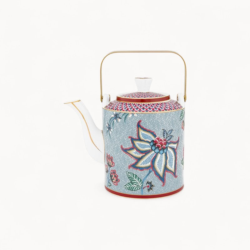 Giftset Teapot Oriental Flower Festival Blue 1 ltr