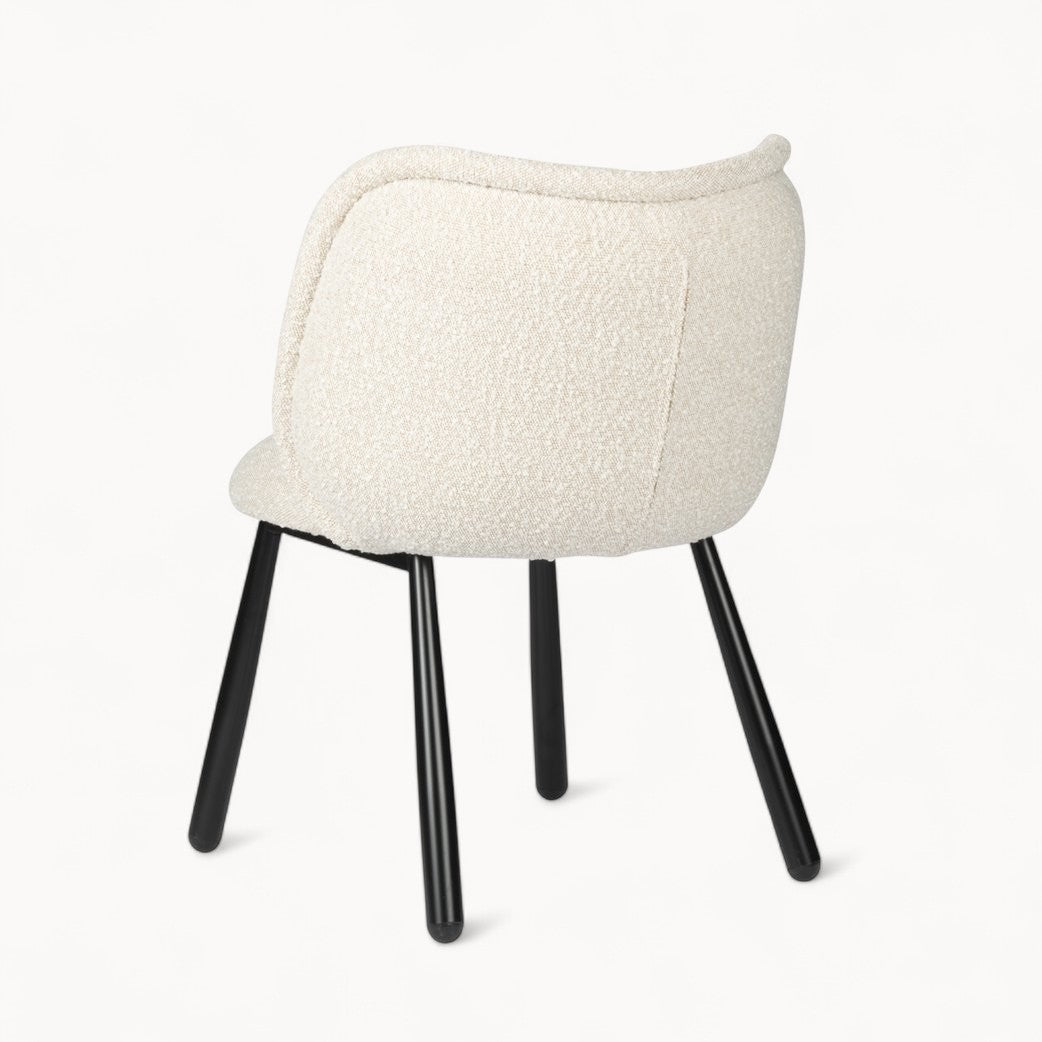Bouclé gestoffeerde stoelen Vienna, 2 stuks