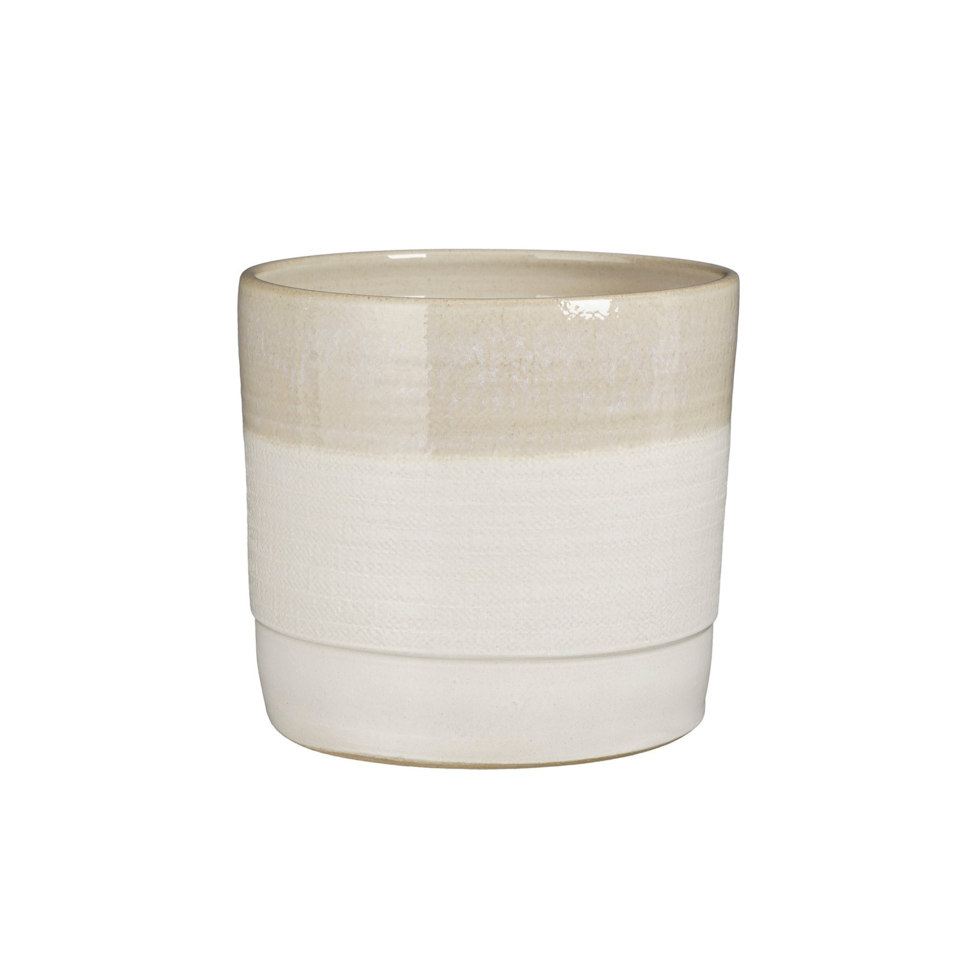 Olof Bloempot - H24 x Ø26 cm - Terracotta - Crème