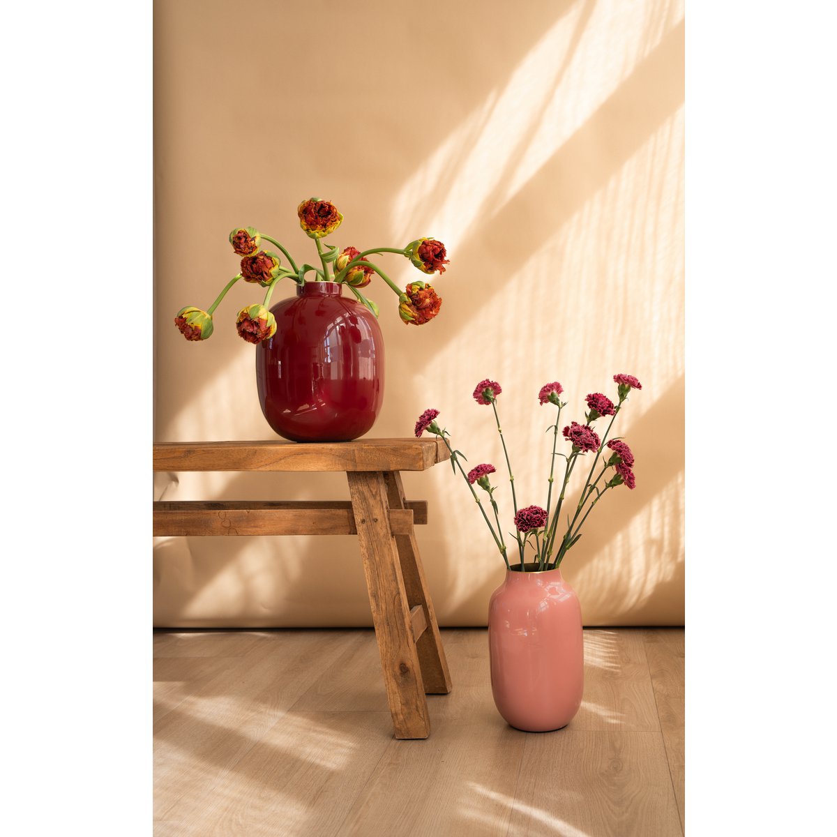 Vaas Metaal Oud Roze 30cm