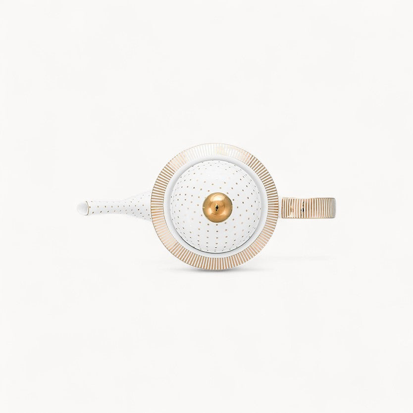 Teapot Dot Delight White-Gold 1.25ltr