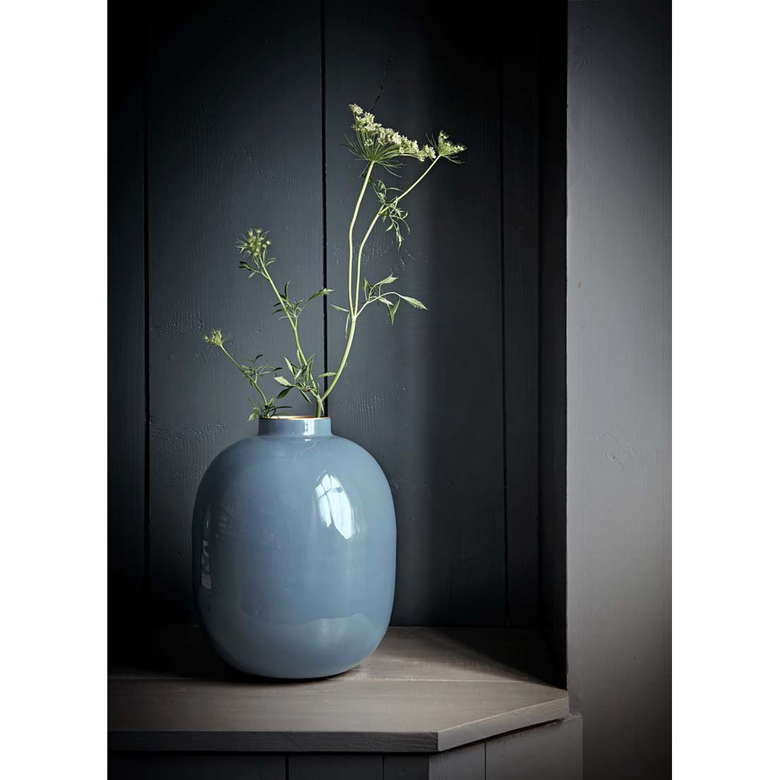 Vase Metal Blue 32cm