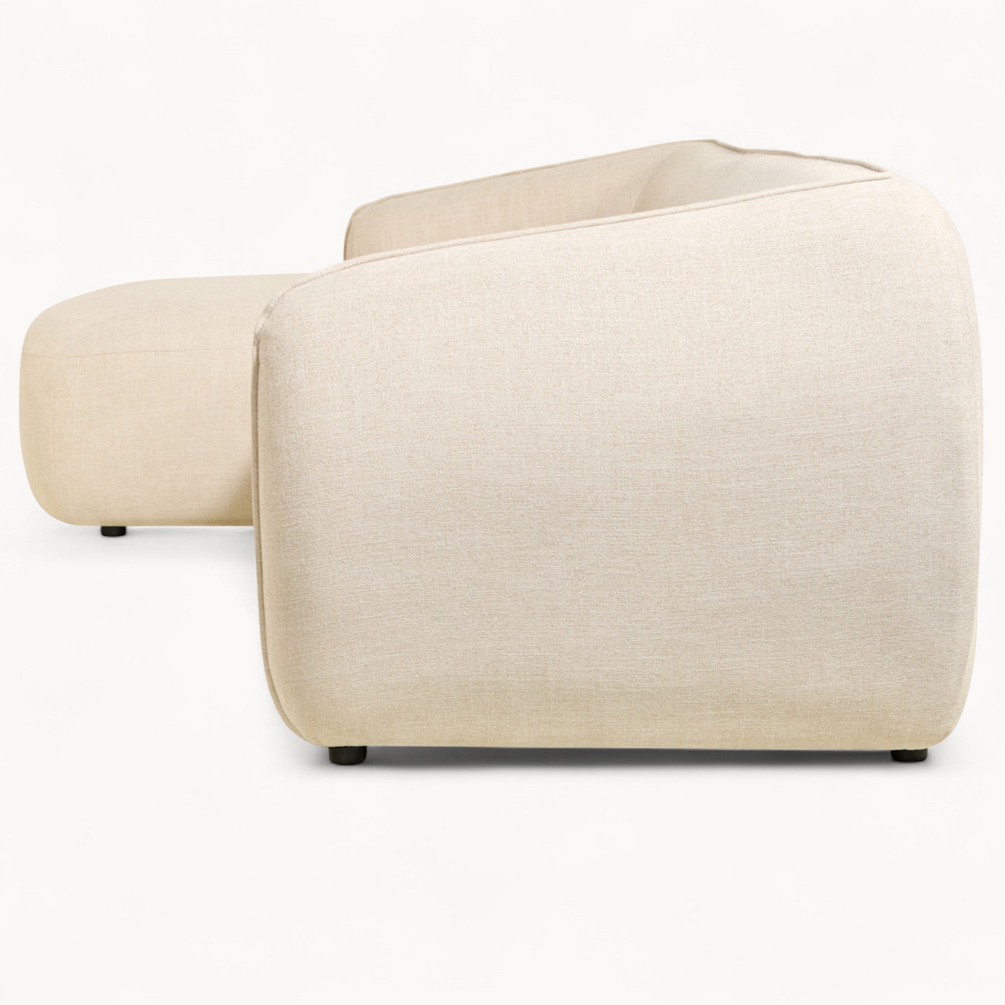 Hoekbank Laila van stof in beige