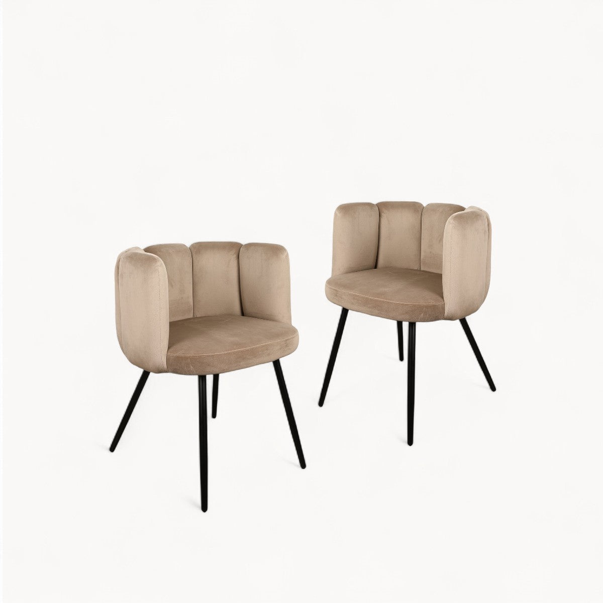 Chenille bekleedde stoelen Pearl, 2 stuks