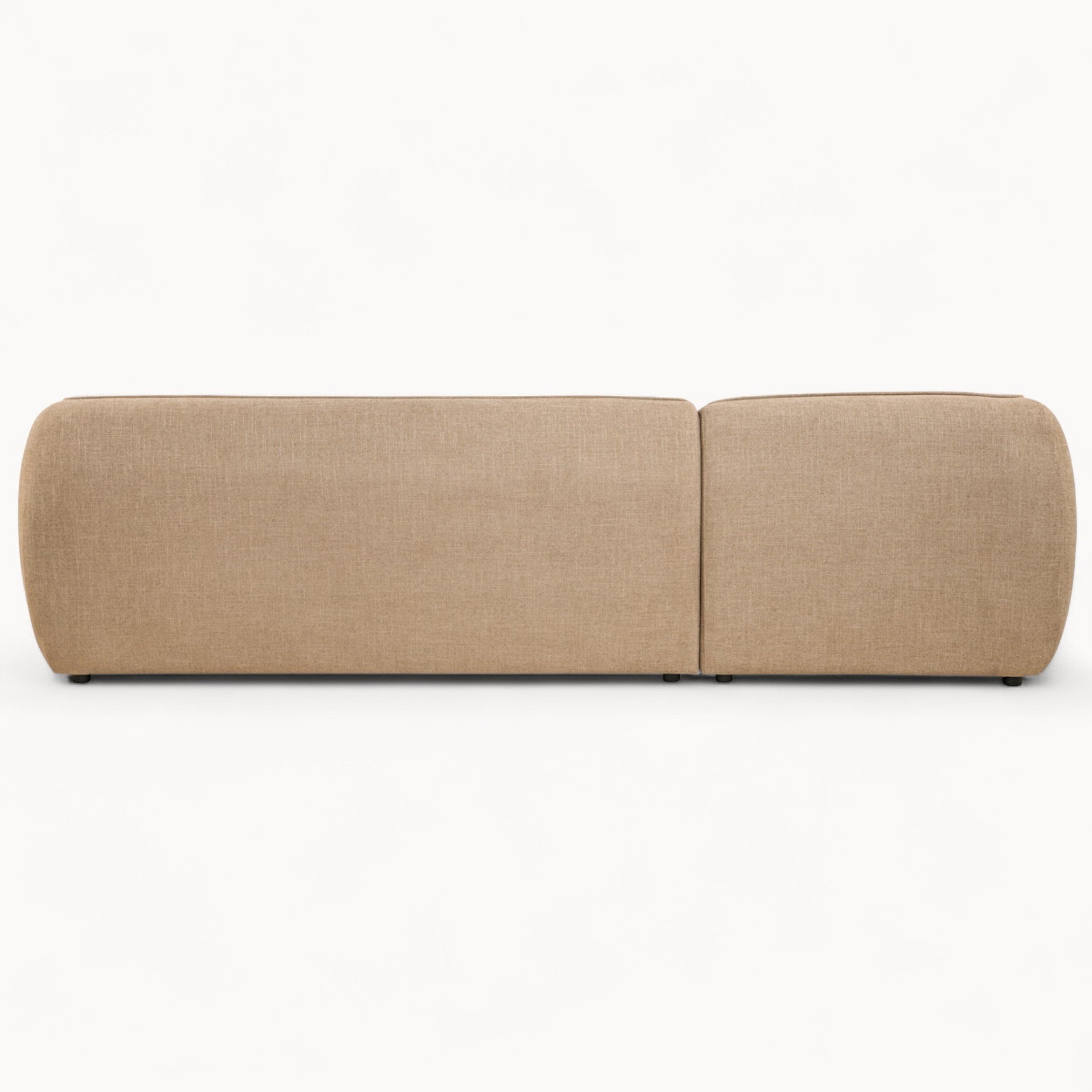 Hoekbank Laila van stof in Taupe