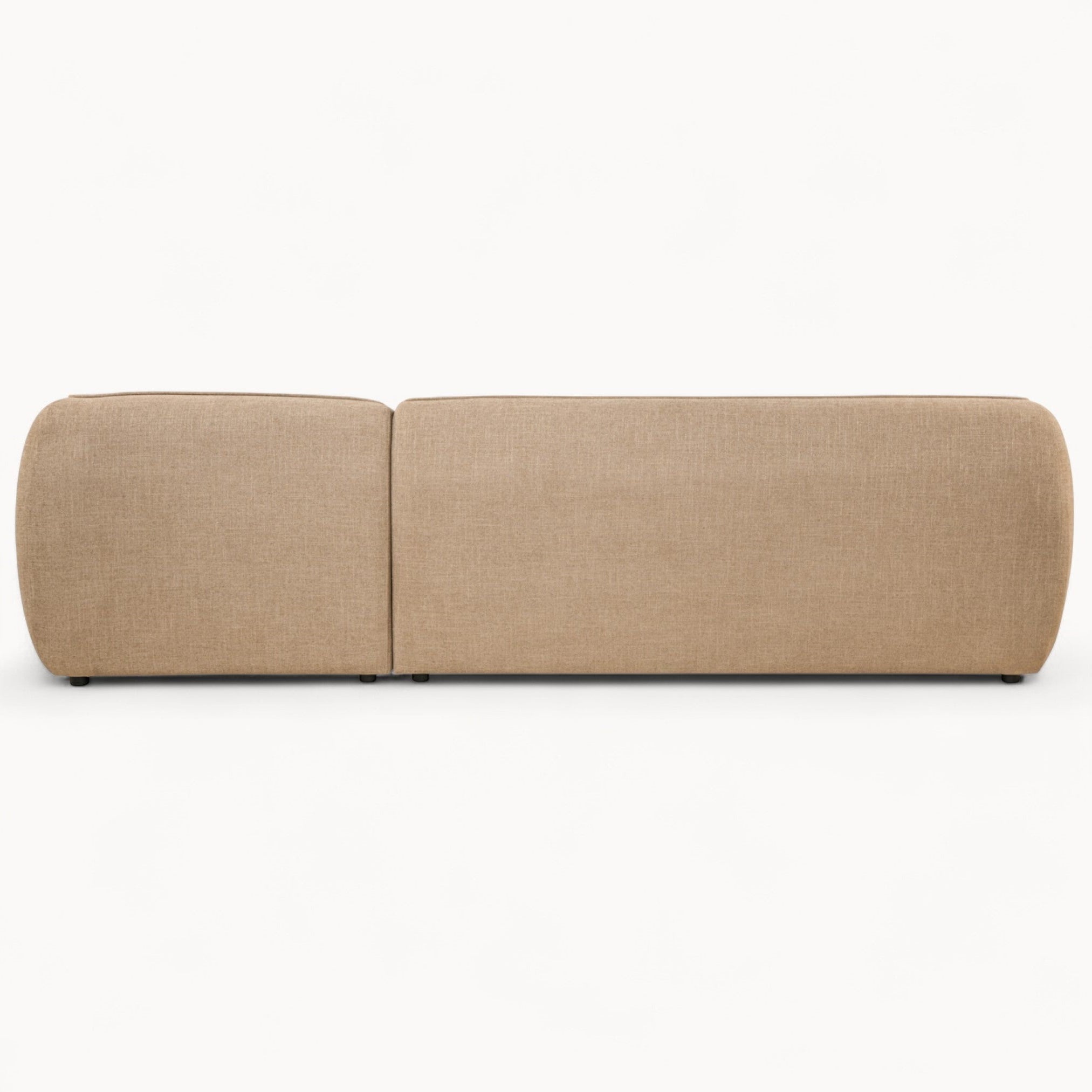 Hoekbank Laila van stof in Taupe