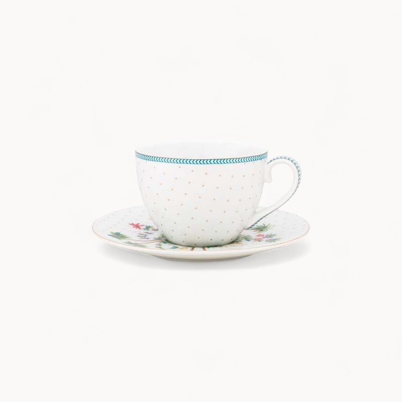 Set/2 Cups & Saucers Jolie Dots Gold 280ml