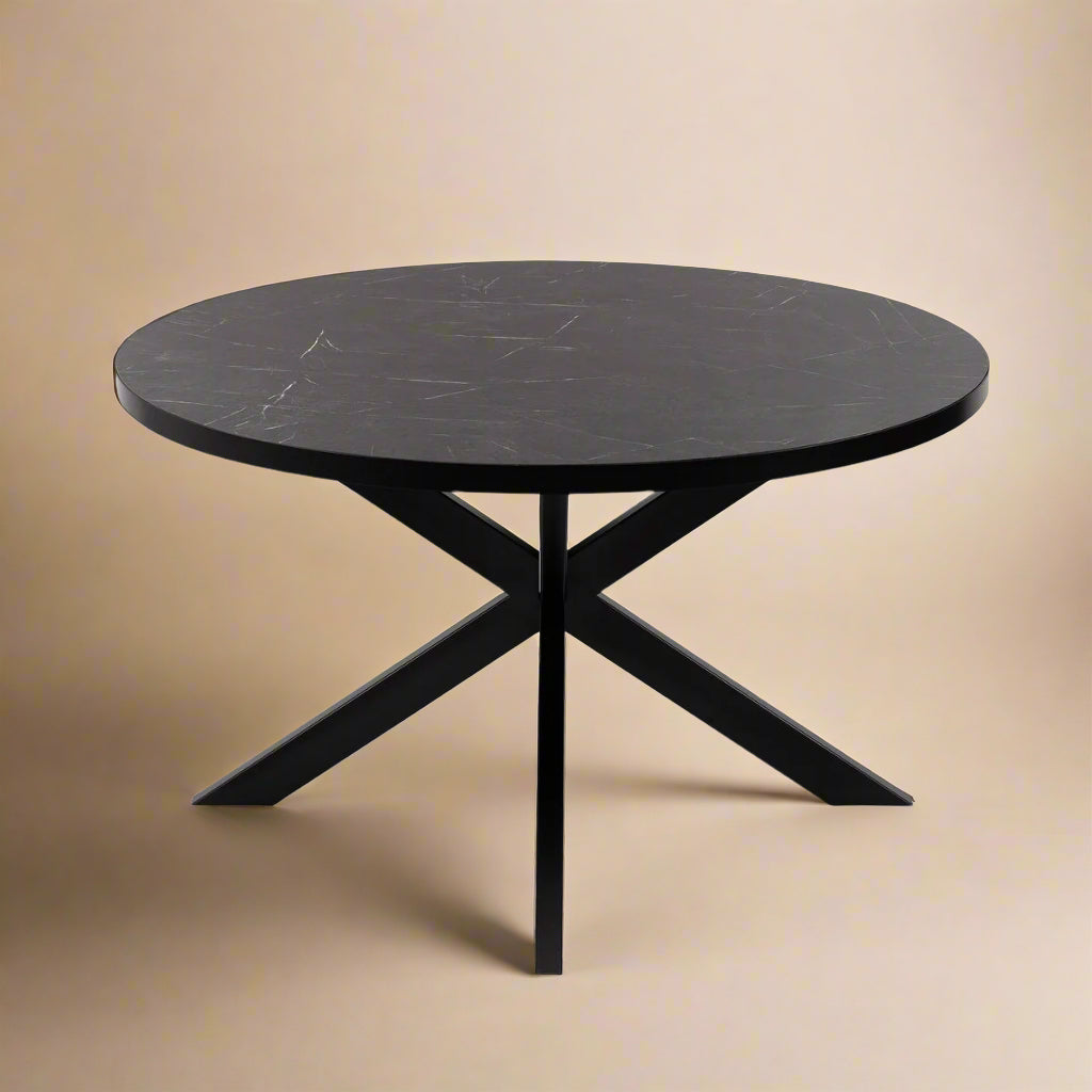 Ronde eettafel Daan - Zwart Marmer - Ø120 cm