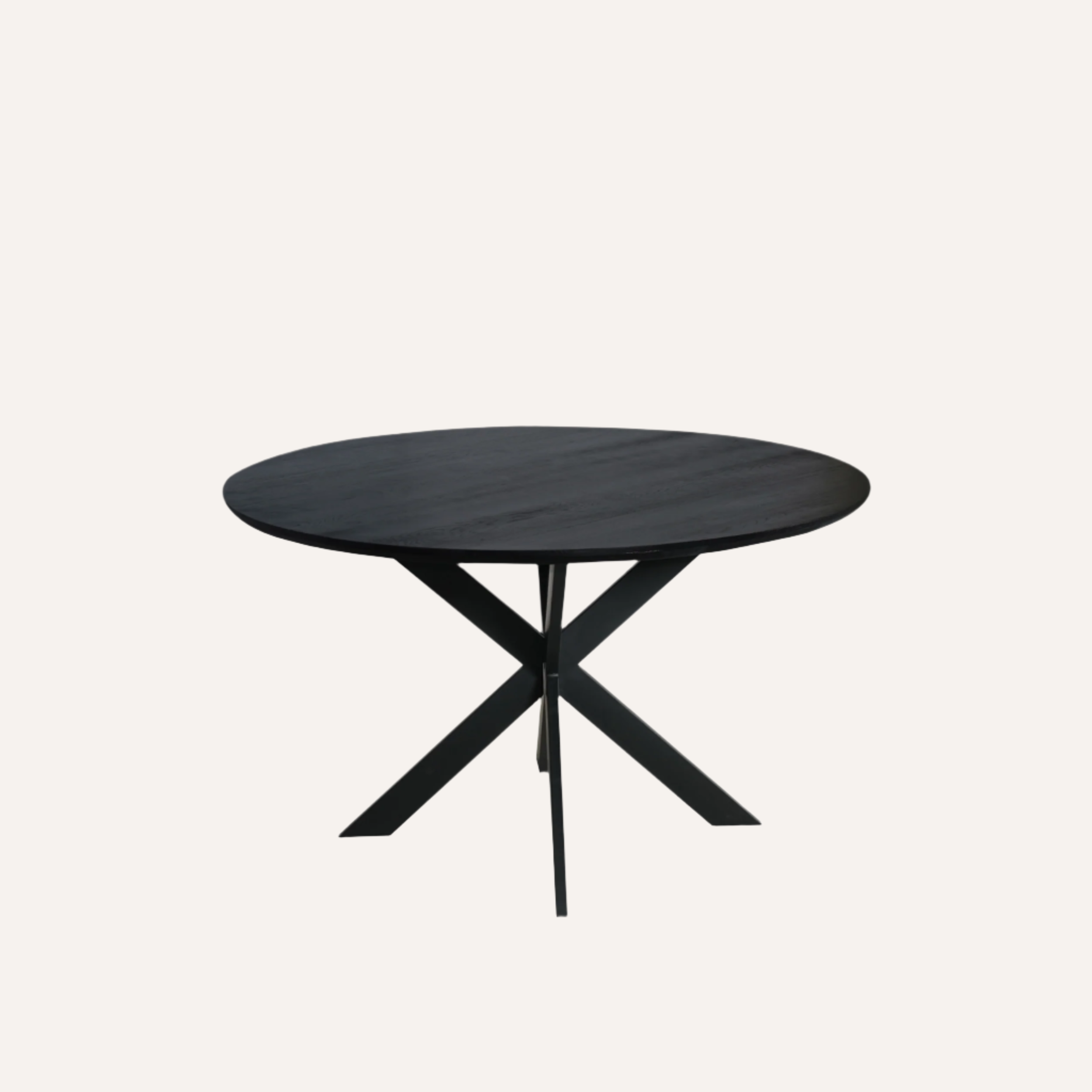 Eiken eettafel Ferris | Rond 130 cm | Zwart