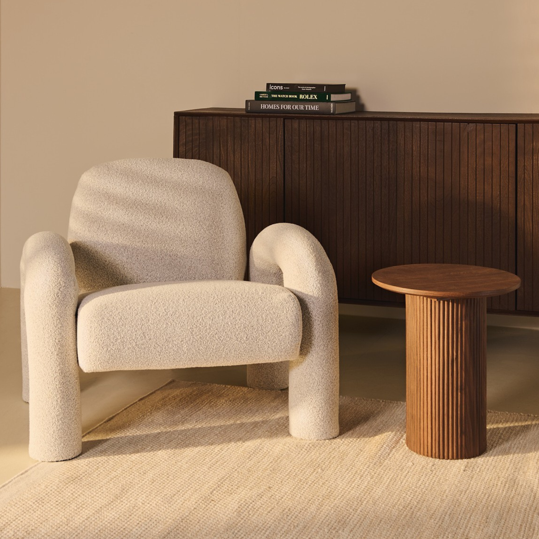 Fauteuil Phiel - Bouclé Naturel