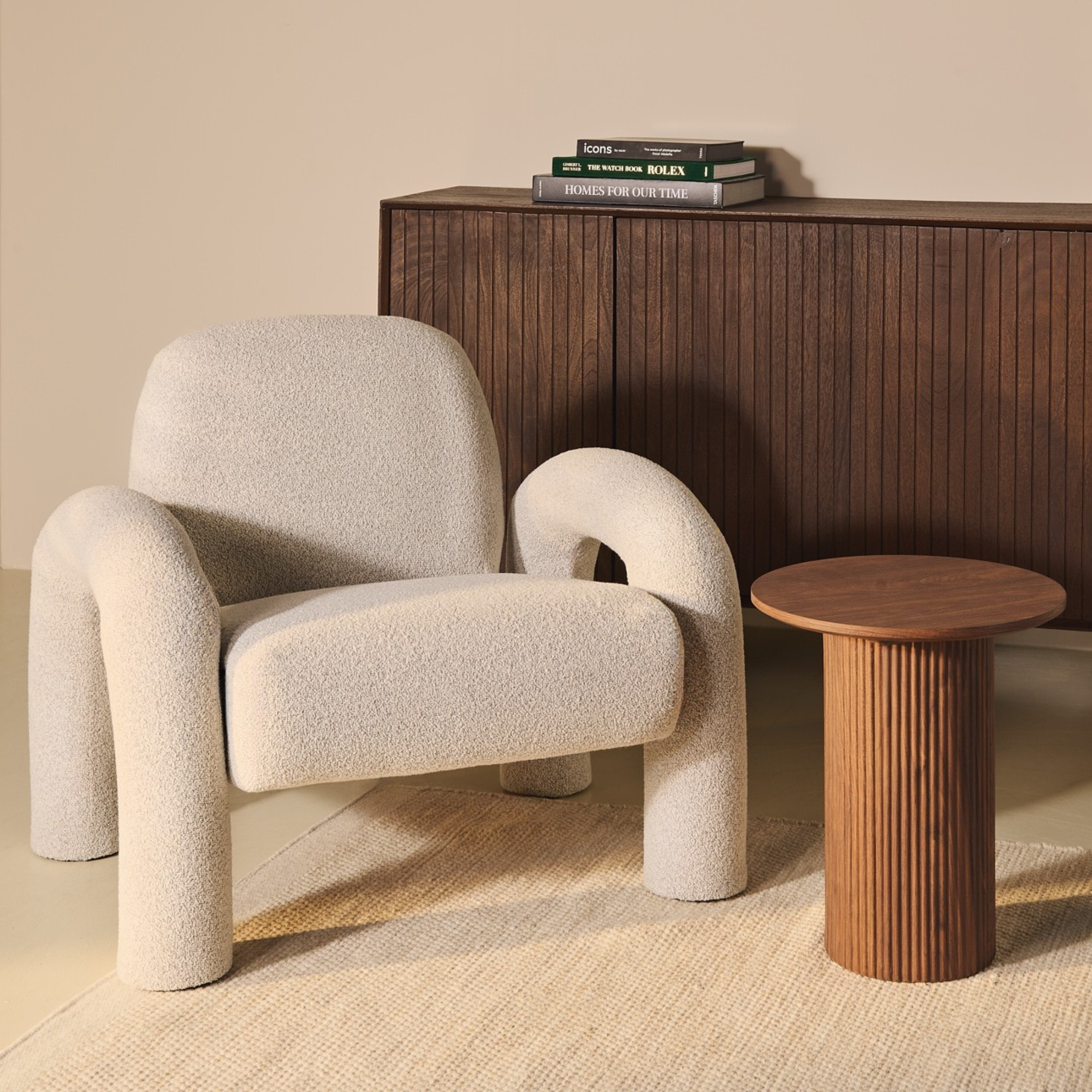 Fauteuil Phiel - Bouclé Naturel