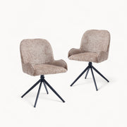 Eetkamerstoel Lily van Stof in Taupe, 2 stuks