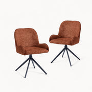 Eetkamerstoel Lily van Stof in Roest, 2 stuks