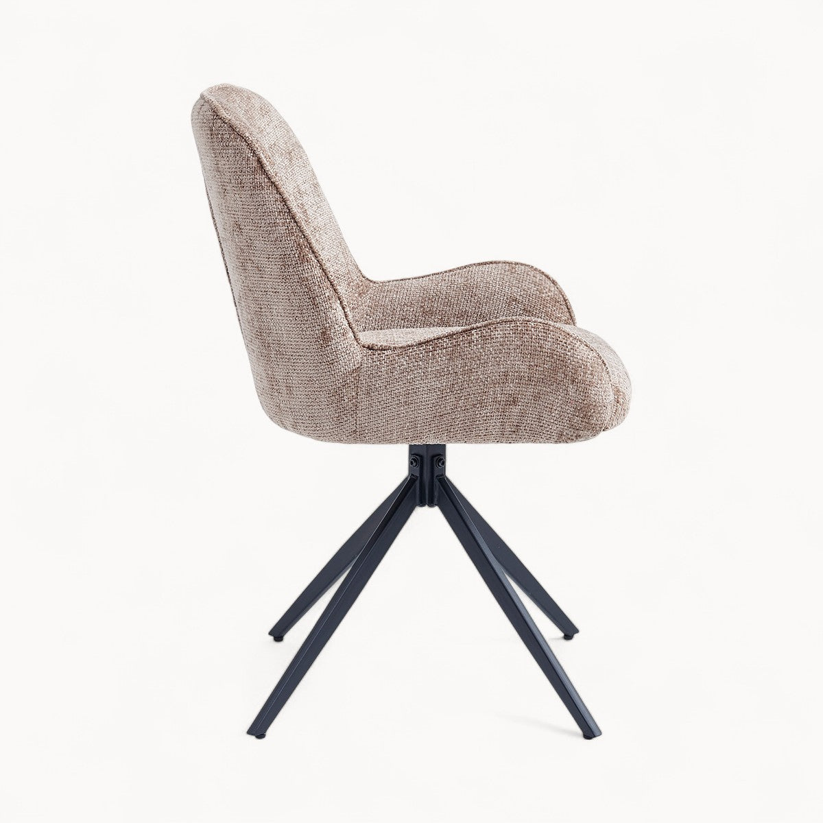 Eetkamerstoel Lily van Stof in Taupe, 2 stuks