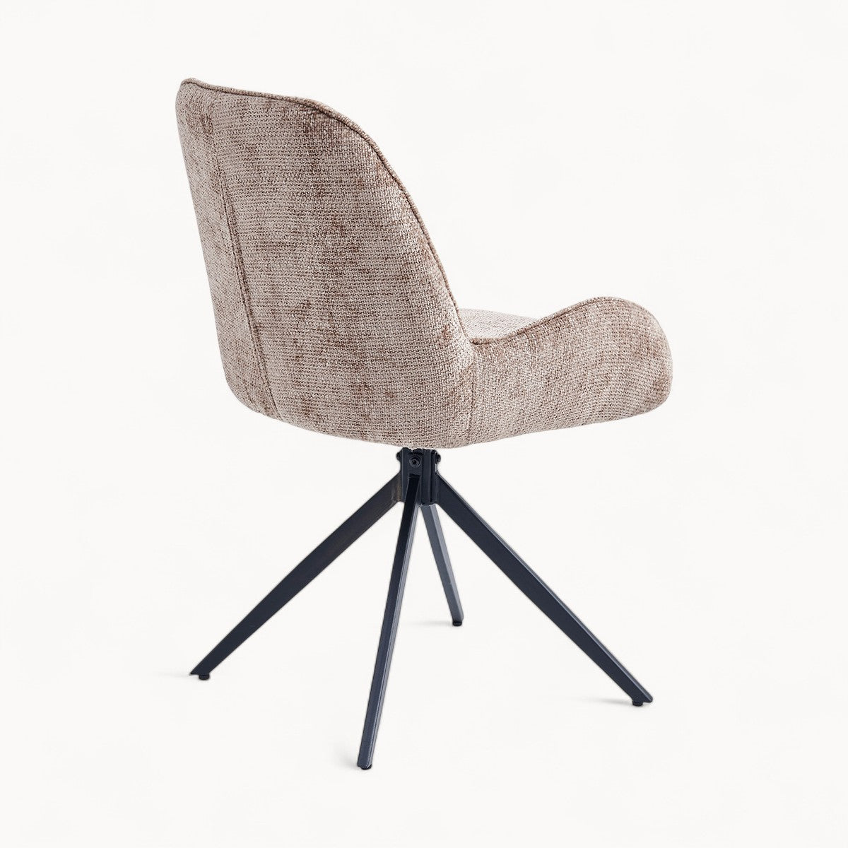 Eetkamerstoel Lily van Stof in Taupe, 2 stuks